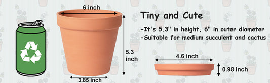 Orceler 6-Inch Terracotta Pots with Saucers – Pack of 4 - product image 2