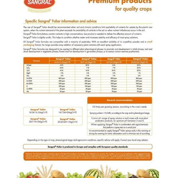 Sangral NPK and Micronutrients Fruits and Flowers Fertilizer – image 5