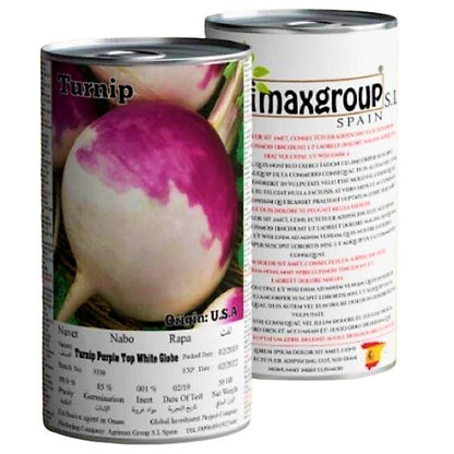 Turnip Purple Top White Globe Seeds Tin – image 1