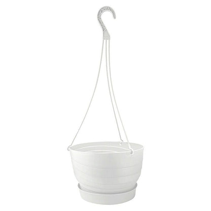 White ribbed plastic hanging planter gallery image 8