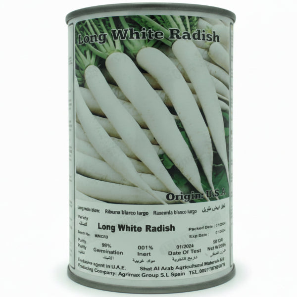 Long white radish Seeds Tin – image 1