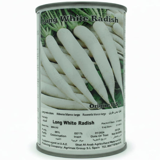 Long white radish Seeds Tin – image 1