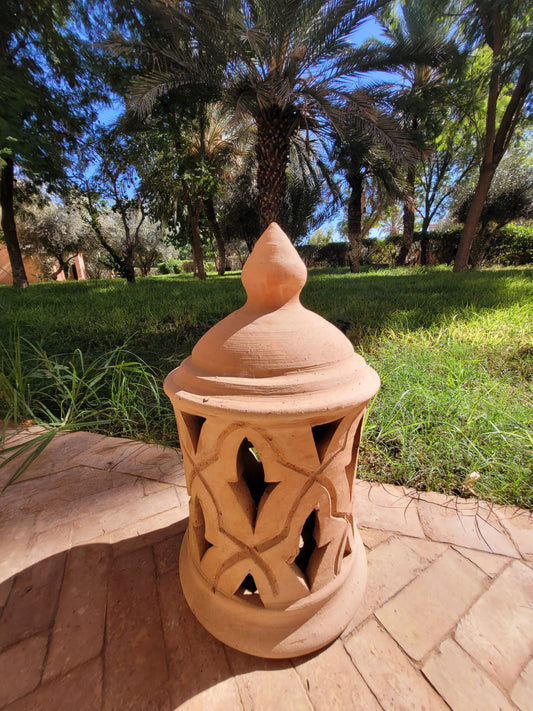 Classic Terracotta Dome Cutwork Lantern – Green Plants
