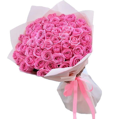 Fresh Pink Roses and Bouquet – image 1