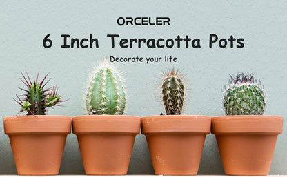 Orceler 6-Inch Terracotta Pots with Saucers – Pack of 4 - product image 3
