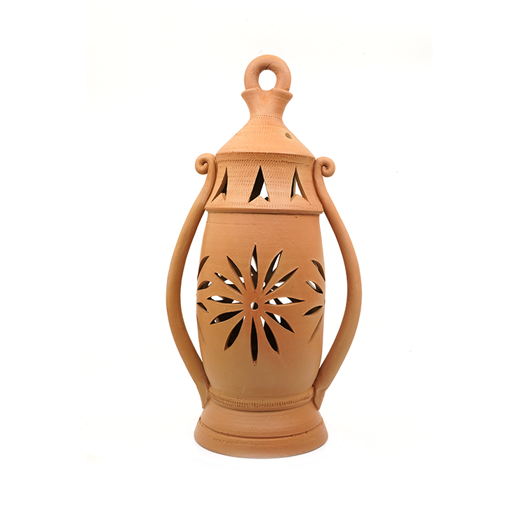Heritage Terracotta Floral Cutwork Lantern - Side Rings – Green Plants