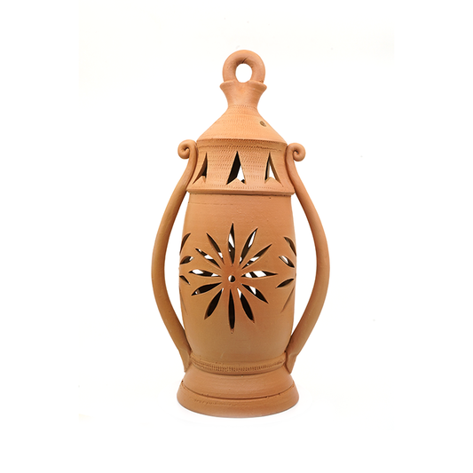 Heritage Terracotta Floral Cutwork Lantern - Side Rings – Green Plants