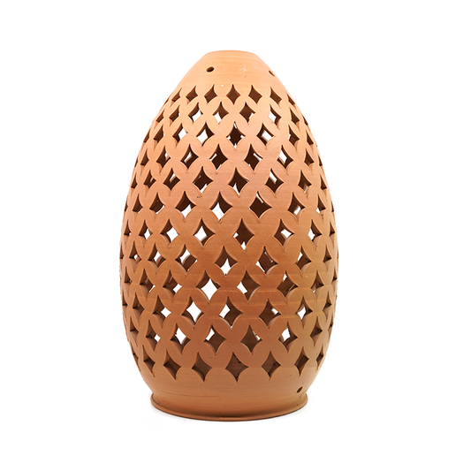 Onion Egg Terracotta Cutwork Lantern – Green Plants