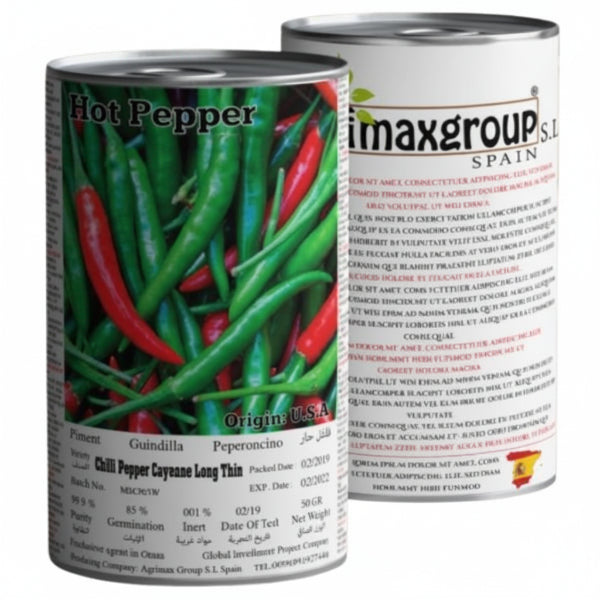 Hot Pepper Chili Cayenne Long Thin Seeds Tin – image 1