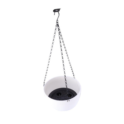 White ribbed plastic hanging planter gallery image 10